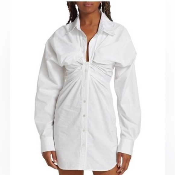 Alexander Wang Poplin Dress With Knot Placket - Picture 1 of 6